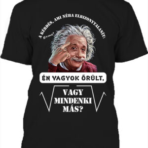 Mindenki őrült Einstein- Férfi póló – 2XL, Fekete