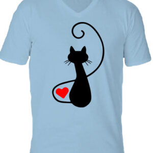 Macska szerelem – Férfi V nyakú póló