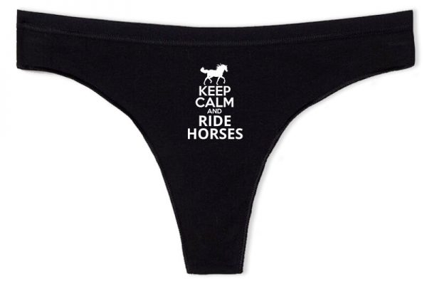 Tanga Keep calm and ride horses fekete