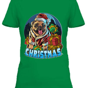 Karácsonyi Mikulás kutya – Női póló