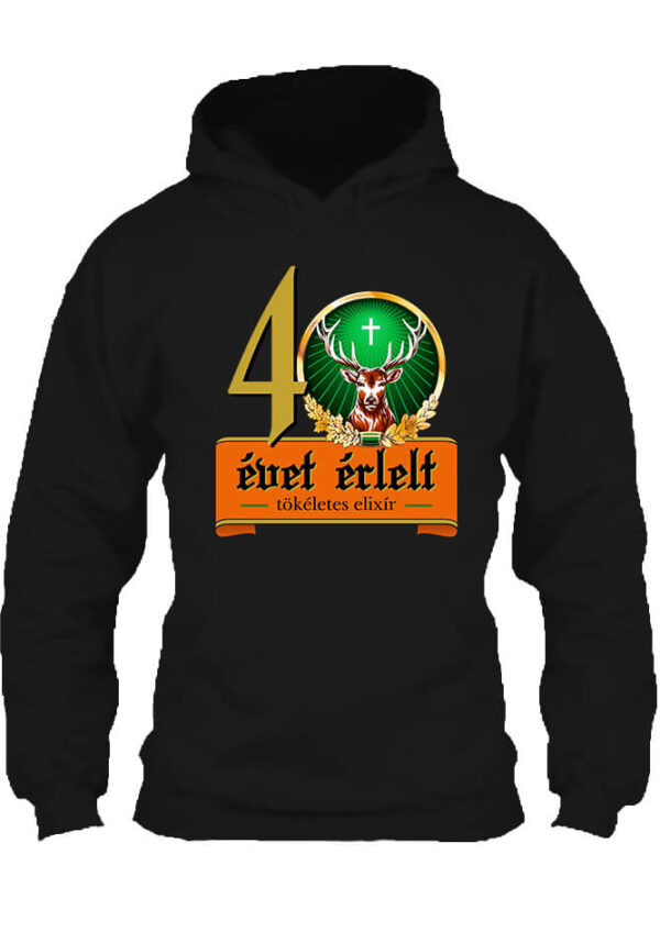 Jager 40 évet érlelt elixír - Unisex kapucnis pulóver - 4XL, Fekete