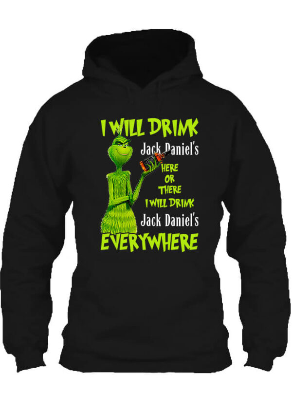 Grincs Jack Daniels whiskeyt iszik - Unisex kapucnis pulóver